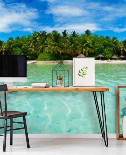 Decorazione murale con spiaggia tropicale Decorazione murale con spiaggia tropicale