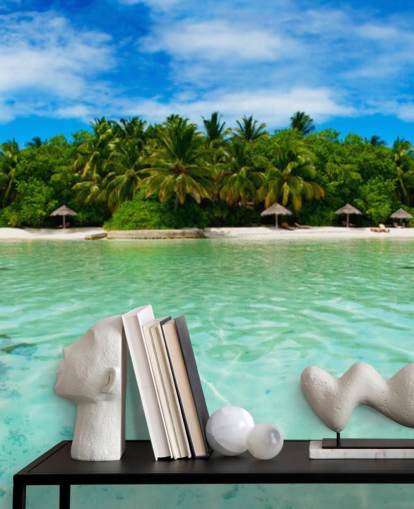 Decorazione murale con spiaggia tropicale