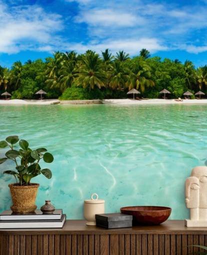 Decorazione murale con spiaggia tropicale