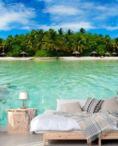 Decorazione murale con spiaggia tropicale