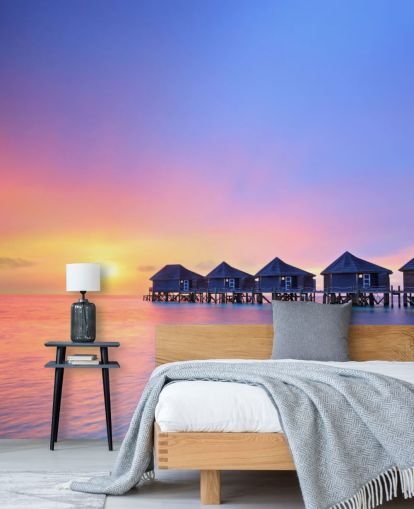 Sonnenuntergang Malediven Huts Tapete Sonnenuntergang Malediven Huts Tapete