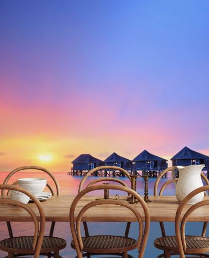 Sunset Maldives Huts Behang
