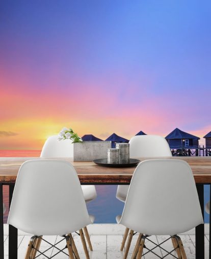 Sunset Maldives Huts Wallpaper Sunset Maldives Huts Wallpaper