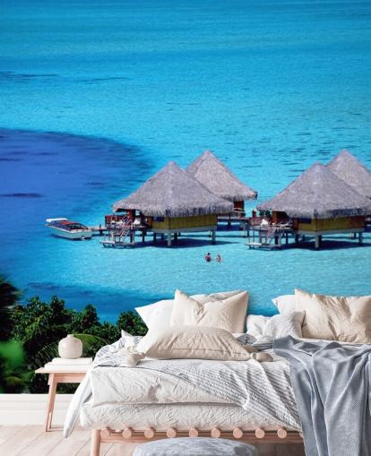 Tropical Beach Huts Wallpaper