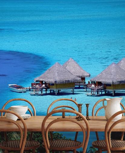 Papel de Parede Tropical Beach Huts