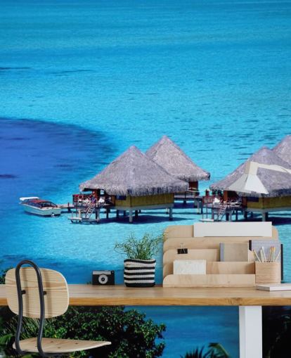 Tropical Beach Huts Wallpaper