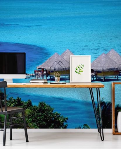 Tropical Beach Huts Wallpaper