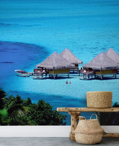 Tropical Beach Huts Wallpaper
