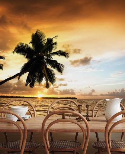 Sunset at a Tropical Beach Wall Mural Sunset at a Tropical Beach Wall Mural