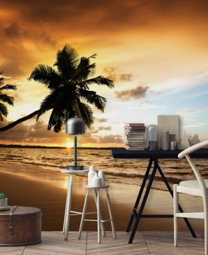 Sunset at a Tropical Beach Wall Mural Sunset at a Tropical Beach Wall Mural