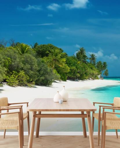 Beautiful Maldives Beach Mural