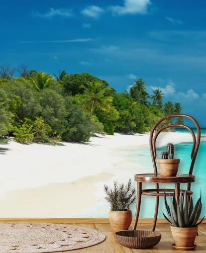 Beautiful Maldives Beach Mural