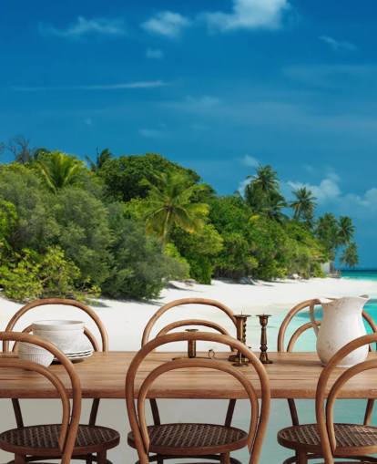 Beautiful Maldives Beach Mural