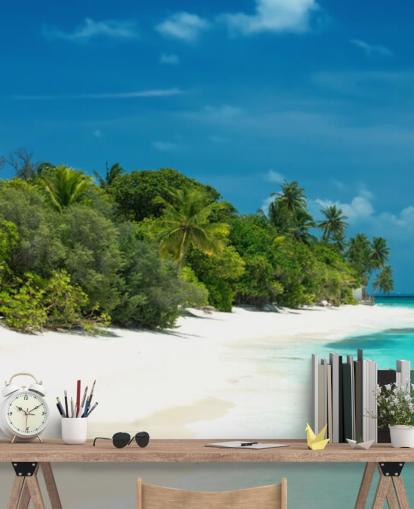 Beautiful Maldives Beach Mural