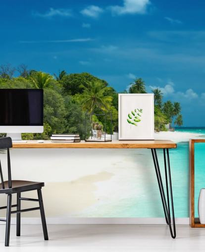 mural hermosa playa de Maldivas