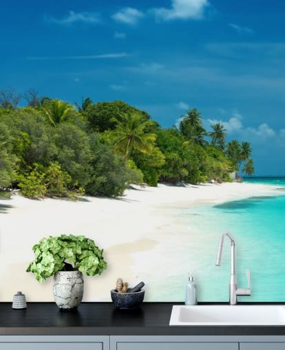Beautiful Maldives Beach Mural