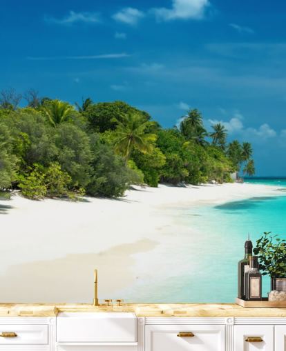 Beautiful Maldives Beach Mural