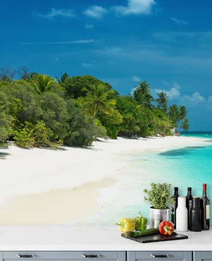 Beautiful Maldives Beach Mural