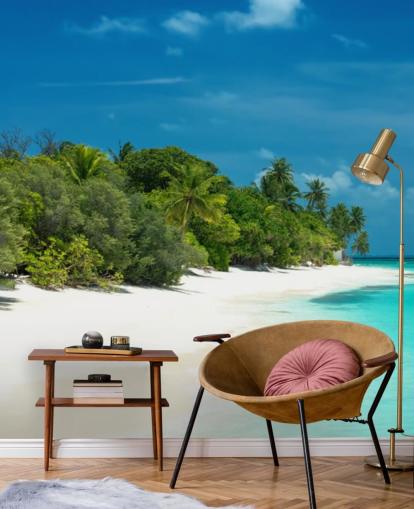 Beautiful Maldives Beach Mural