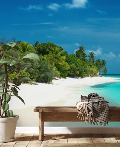 Beautiful Maldives Beach Mural
