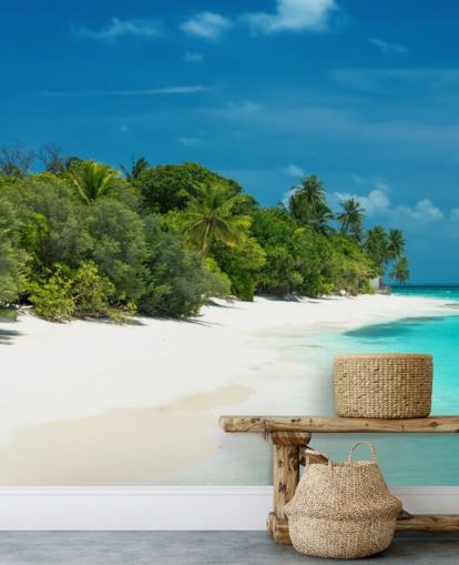 Beautiful Maldives Beach Mural