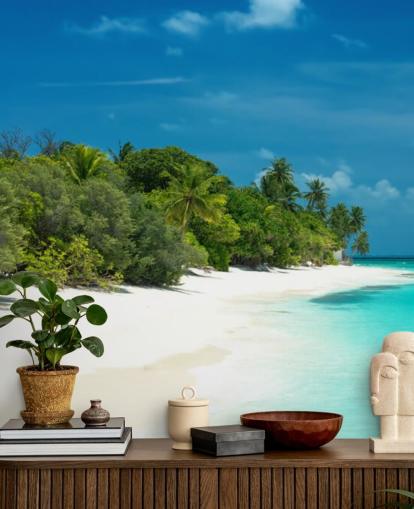Beautiful Maldives Beach Mural