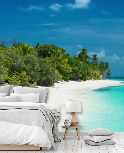 Beautiful Maldives Beach Mural