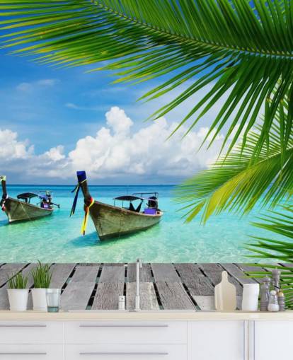 Vue sur la mer tropicale Tropical Sea View Wallpaper 