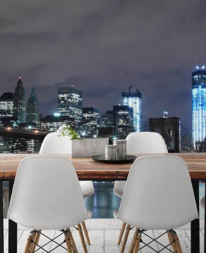 dark new york city wallpaper mural called Brooklyn Bridge New York for bedrooms, living rooms and more