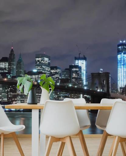 dunkles New York City-Tapeten-Wandbild namens Brooklyn Bridge New York für Schlafzimmer, Wohnzimmer und mehr