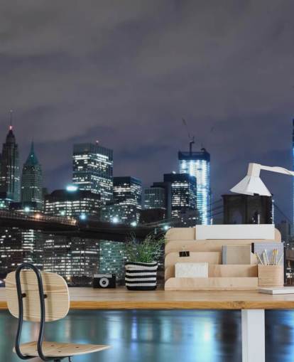 papier peint mural foncé de New York appelé Brooklyn Bridge New York pour les chambres, les salons et plus encore