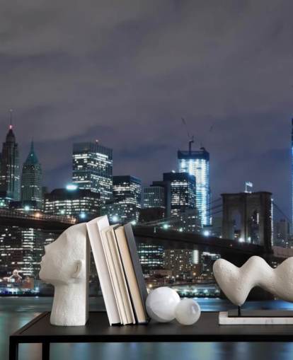 mørkt new york city tapetmaleri kaldet Brooklyn Bridge New York til soveværelser, stuer og mere mørkt new york city tapetmaleri kaldet Brooklyn Bridge New York til soveværelser, stuer og mere