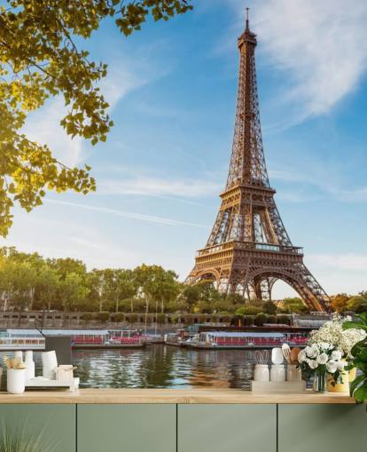 torre eiffel em um dia ensolarado papel de parede