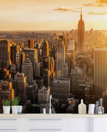 mukautettu new yorkin taivaanranta-taustakuva nimeltä Sunrise New York olohuoneisiin, makuuhuoneisiin ja toimistoihin mukautettu new yorkin taivaanranta-taustakuva nimeltä Sunrise New York olohuoneisiin, makuuhuoneisiin ja toimistoihin