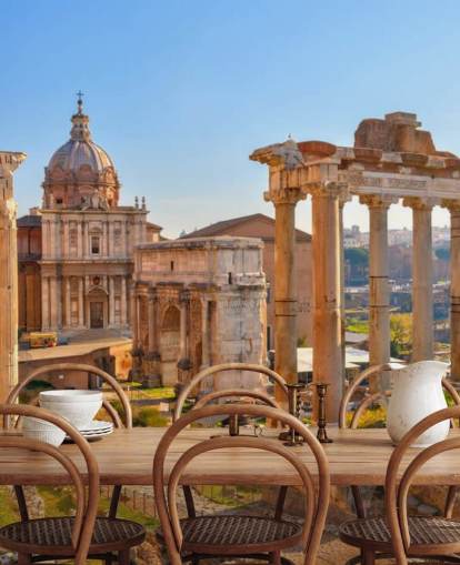 papier peint des ruines romaines