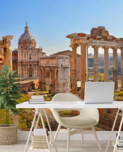 romerske ruiner tapet veggmaleri