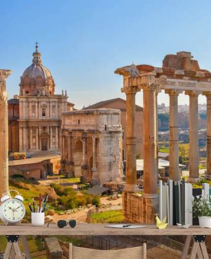 papier peint des ruines romaines