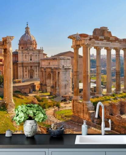 roman ruins behang muurschildering