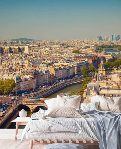 Carta da parati con vista aerea di Parigi