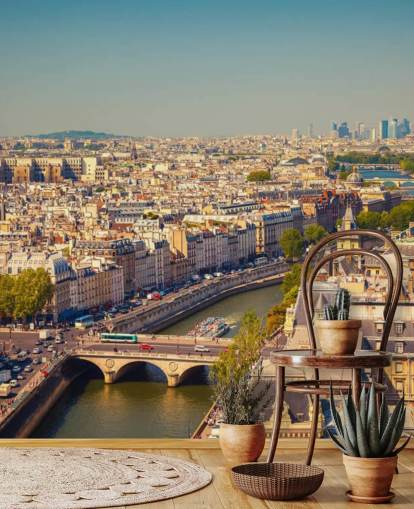 Aerial View of Paris Wallpaper