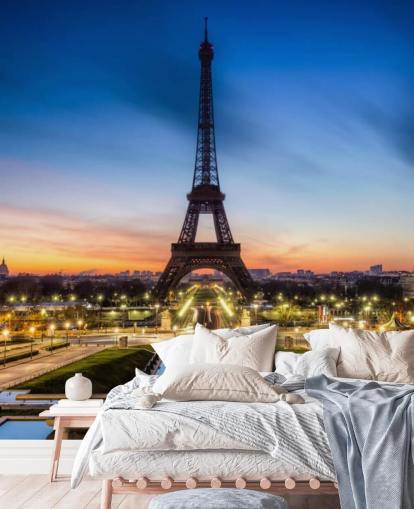 Papel de Parede Paris at Night Sunset