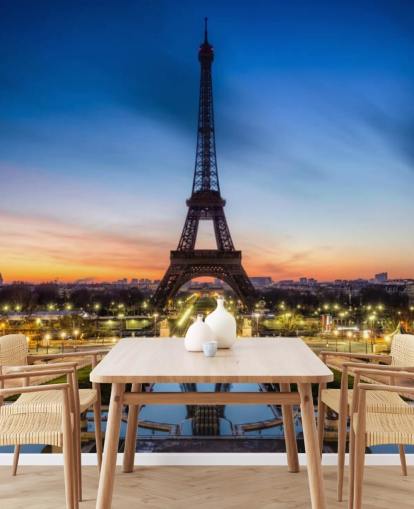 Paris at Night Sunset Wallpaper