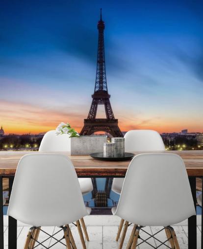 Paris at Night Sunset Wallpaper