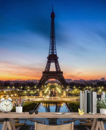 Papel de Parede Paris at Night Sunset Papel de Parede Paris at Night Sunset