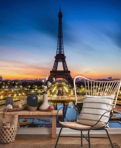 Papel de Parede Paris at Night Sunset