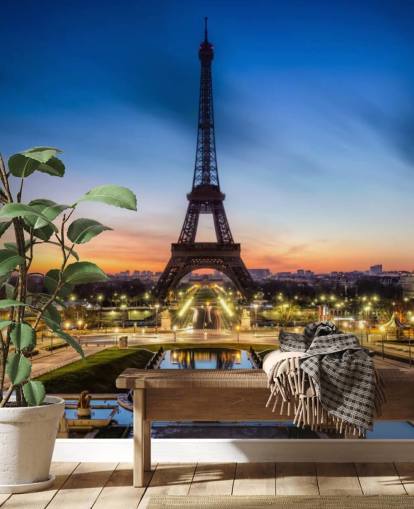 Paris bei Nacht Sonnenuntergang Wallpaper