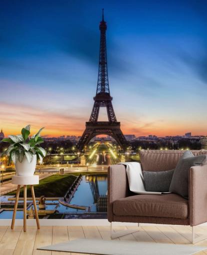 Paris om natten solnedgang Baggrund