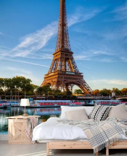 retrato de la torre eiffel reflejando en papel pintado agua retrato de la torre eiffel reflejando en papel pintado agua