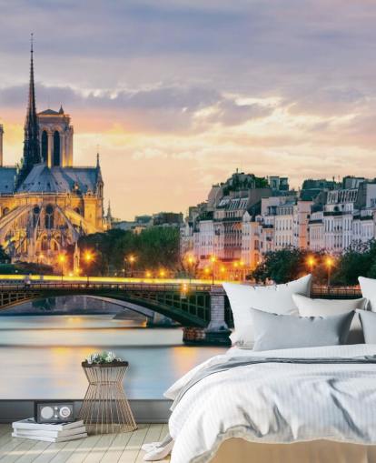 Notre Dame und Fluss Fototapete