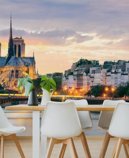 Papier Peint Fresque Notre-Dame et la Rivière Papier Peint Fresque Notre-Dame et la Rivière